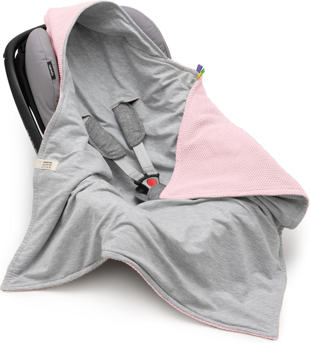 Mikos® Einschlagdecke Babyschale Herbst Winter GOTS zert. 100% Bio Baumwolle Strickdecke Baumwolldec