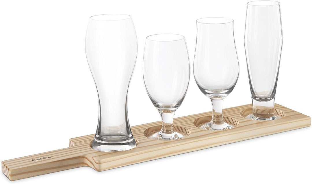 Bierprobe Set - 4 Gläser, Halter und Guide