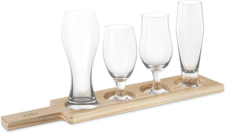 Bierprobe Set - 4 Gläser, Halter und Guide