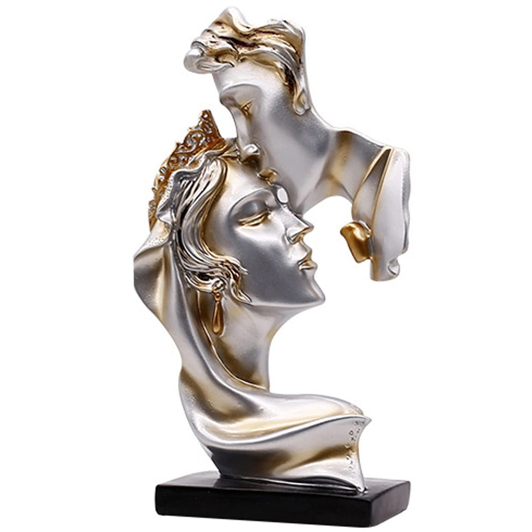 PIGPIGFLY Liebeskuss Statue,Abstrakte Skulptur,Deko Figuren, Deko Wohnzimmer Modern Zum Hinstellen,