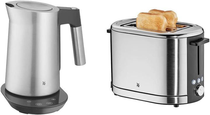 WMF Kineo Wasserkocher mit Temperatureinstellung 1,6l, Kalkfilter, 3000W & Lono Toaster Edelstahl, D