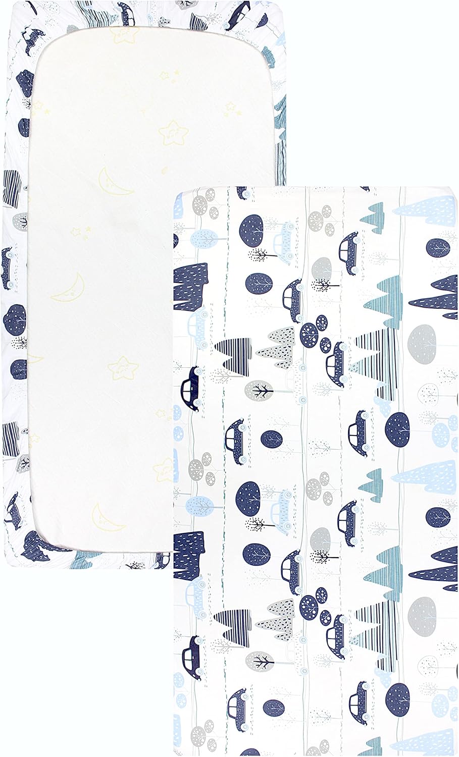TupTam Baby Spannbettlaken Kinder Spannbetttuch für Babybett Kinderbett 2er Pack, Farbe: Autos Blau,