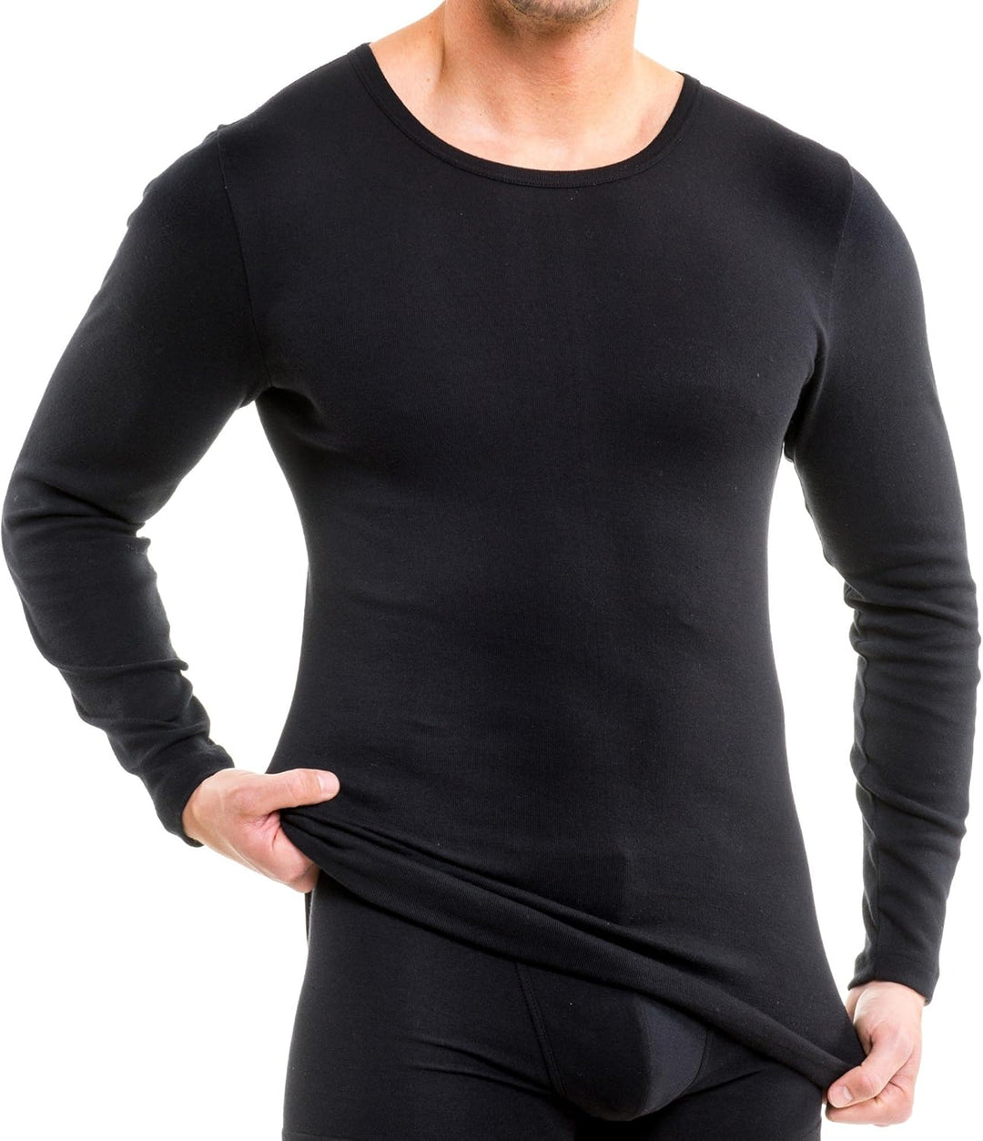 HERMKO 63640 2er Pack Funktionsshirt, Langarm, Sportunterhemd für Herren - Funktionsunterwäsche, Sch