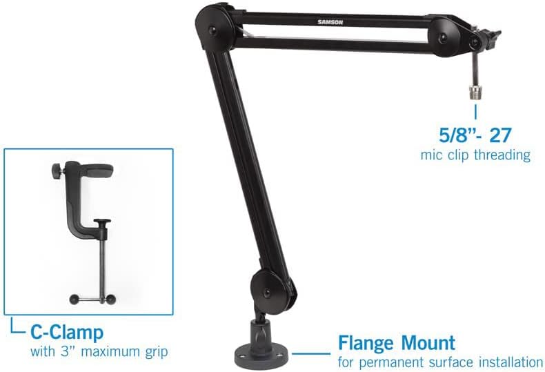 Samson MBA38-38” Microphone Boom Arm for Podcasting and Streaming (MBA38). 38", 38"