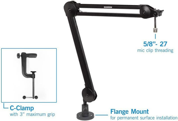 Samson MBA38-38” Microphone Boom Arm for Podcasting and Streaming (MBA38). 38", 38"