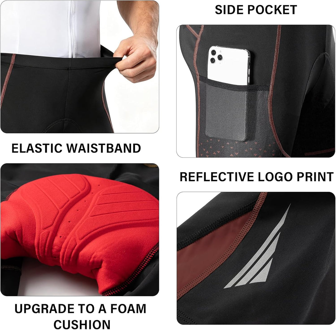Santic Radlerhose Herren Kurz mit Sitzpolster Radhose Herren Kurz Fahrradhose Herren Gepolstert Rads