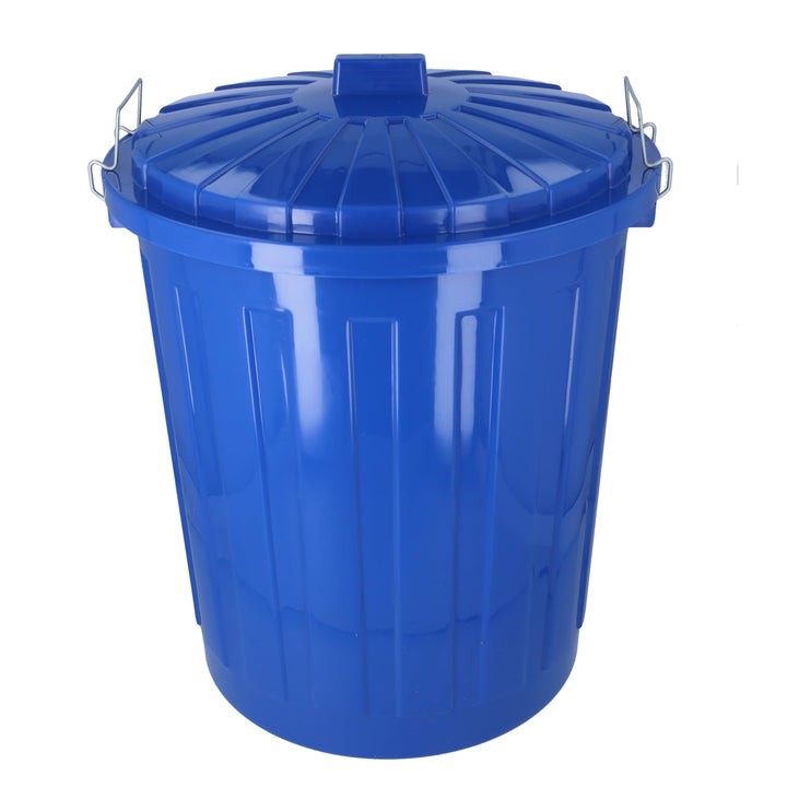 HRB Maxitonne 50 Liter blau, Tonne aus stabilem Hartplastik, abnehmbarer Deckel mit Metallverschlüss
