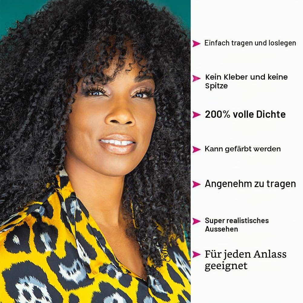 Wig Human Hair With Bang For Black Women Afro Kinky Curly None Lace Glueless Short Curly Human Hair