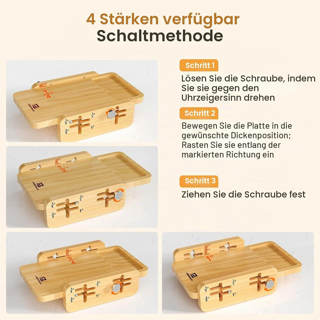 Brotschneider mit Brotmesser, weltweit erster Brotschneider für selbstgebackenes Brot, 4fach verstel