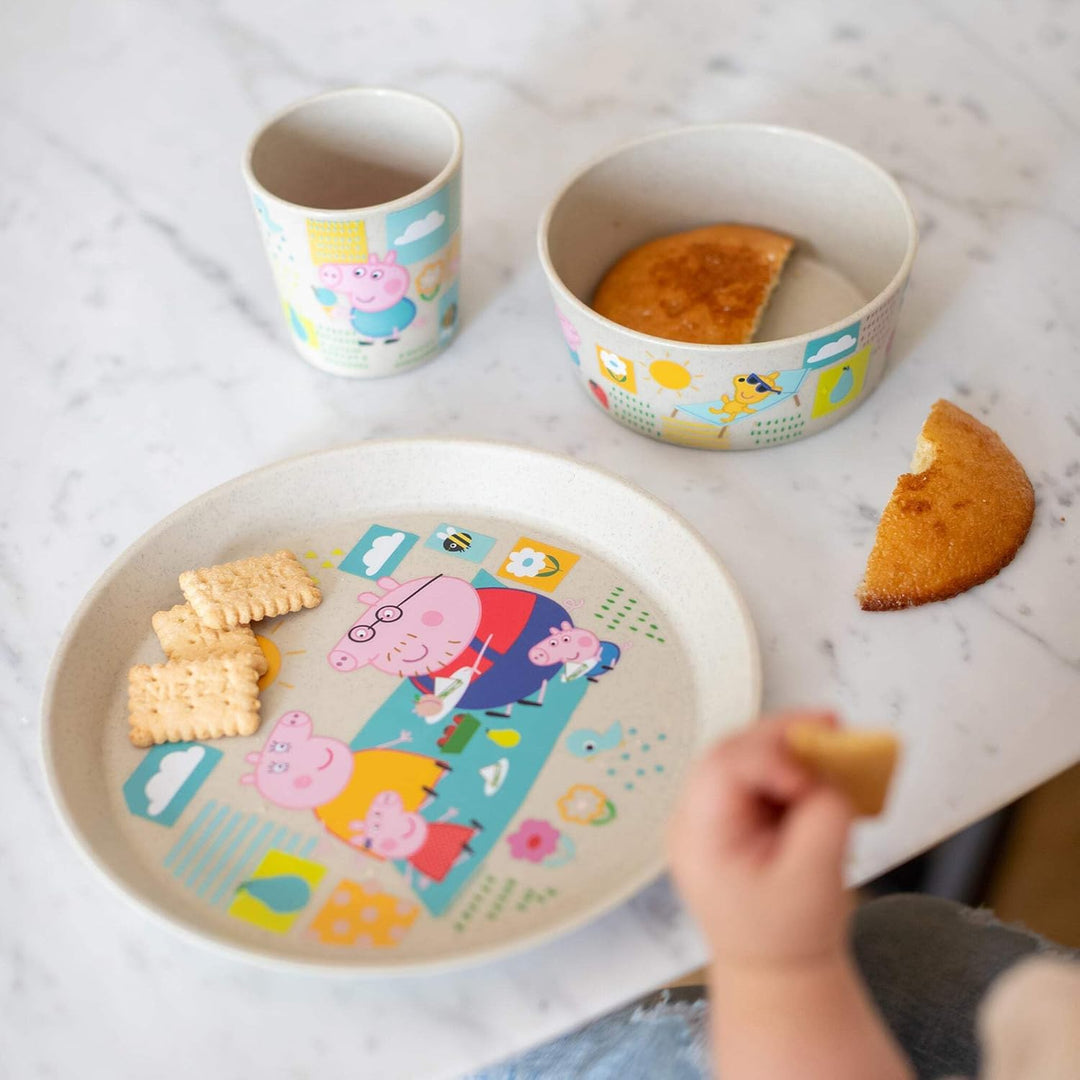 Koziol CONNECT PEPPA PIG Kindergeschirrset 3teilig | kleiner Teller + Schale + Becher | für Kinder a