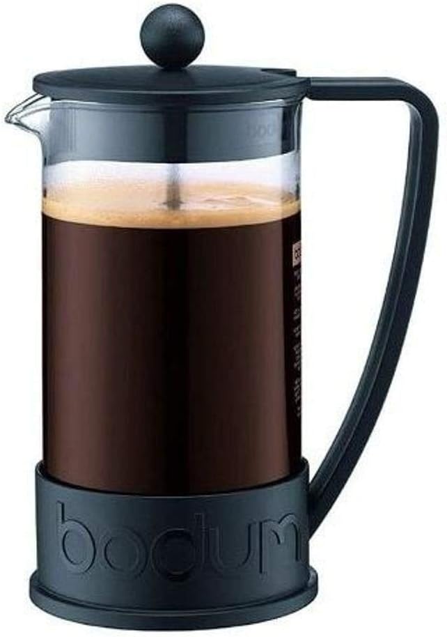 Bodum BRAZIL Kaffeebereiter (French Press System, Permanent Edelstahl-Filter, 1,0 liters) schwarz Sc