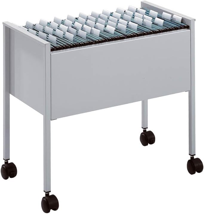 Durable Eco Hängemappenwagen 80 A4, silber, aus kratzfestem Stahl, 655 x 592 x 368 mm, 309523 Offen