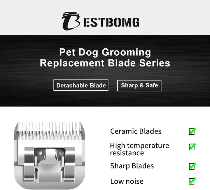 BESTBOMG 2 Stück Ersatzmesser für die Fellpflege von Heiniger/Moser Max45/Andis/Oster A5, Grösse 10#