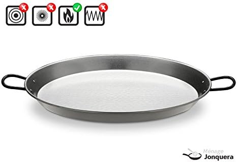 La Valenciana 24 cm 18/10 Edelstahl Restaurant Grade Paella-Pfanne, schwarz Parent, Stahl, Silber, 2
