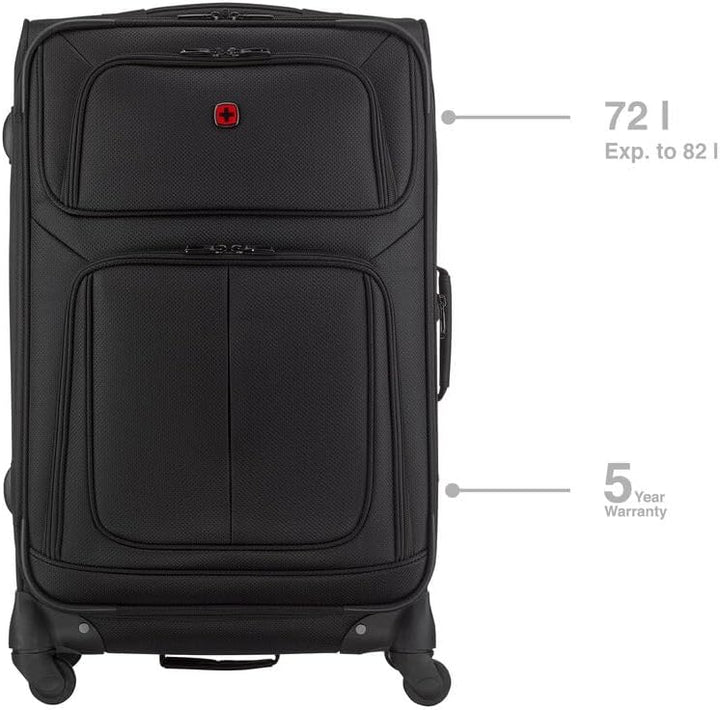 WENGER Sion Medium Weichschalenkoffer mit 4 Rollen, Trolley, Mittelgross, 72 (82) l, Erweiterbar, Da