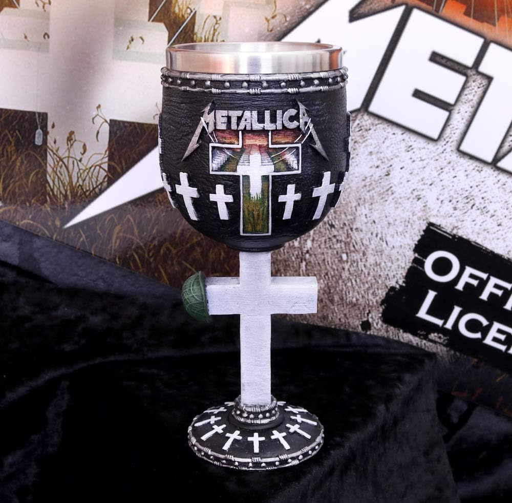 Nemesis Now B4682N9 Metalla-Master of Puppets Kelch, 18 cm, Kunstharz mit Edelstahleinsatz, Schwarz,