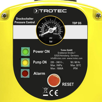 TROTEC Elektronischer Druckschalter TDP DS Pumpensteuerung Druckwächter für Hauswasserwerk Gartenpum