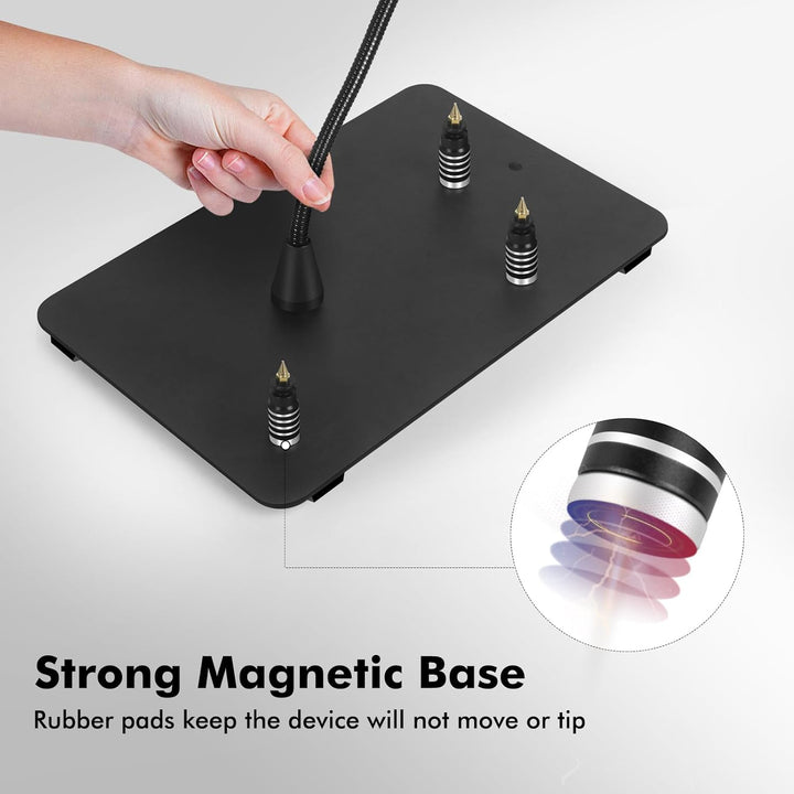 Magnetische helfende Hand, lötende Dritte Hände mit 3X LED Lupenlampe, 4 PCB Säulen Leiterplattenhal