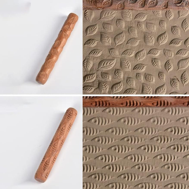 Kafei 5 Stücke Töpfer Werkzeuge Hand Rollen für Ton Ton Stempel Ton Muster Roller