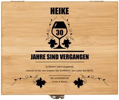 Maverton Weinöffner-Set personalisiert Weinset Sommelier Set - Geschenkbox Holzbox + 8er Weinzubehör