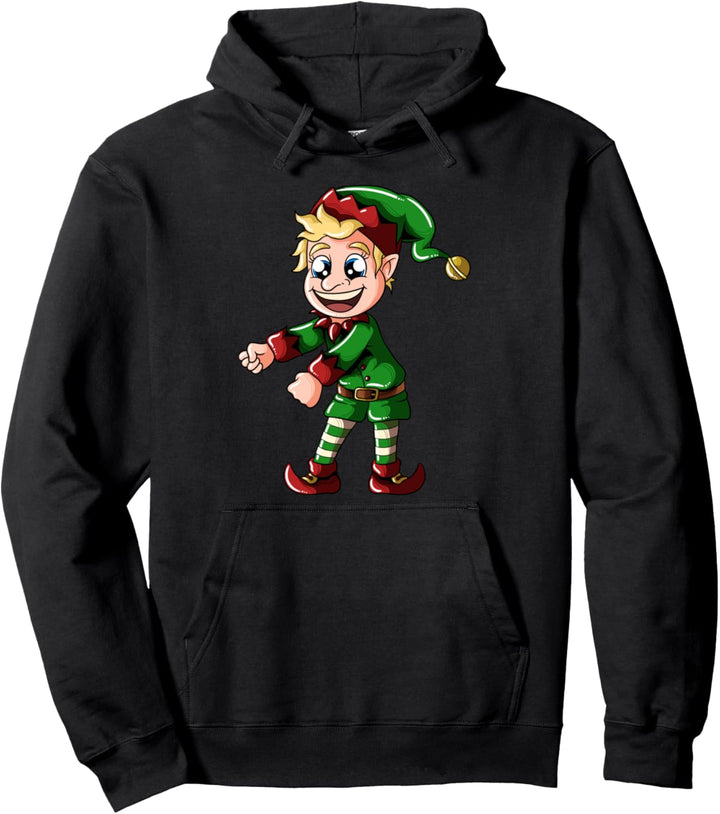 Elf mit Weihnachtsmütze Floss Dance an Weihnachten Pullover Hoodie