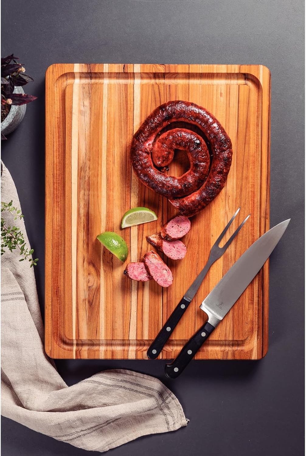 Fleischer-Billot aus FSC-Teakholz, 50 x 38 x 4 cm. (XL), XL