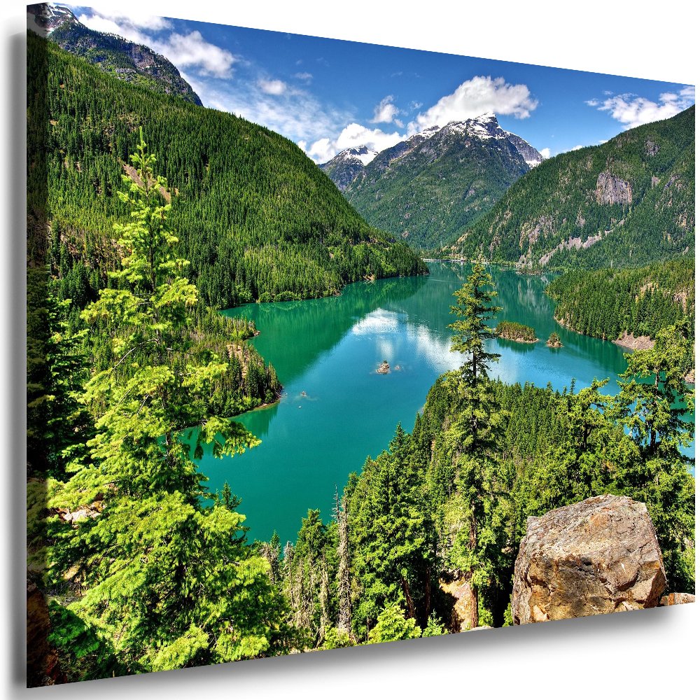 Julia-Art Leinwandbilder Landschaft Bild 100 x 70 x 2 cm - Wandbild 1 teilig - Wand Deko Modern Desi
