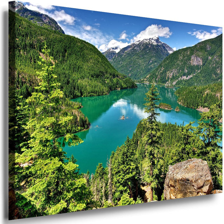 Julia-Art Leinwandbilder Landschaft Bild 100 x 70 x 2 cm - Wandbild 1 teilig - Wand Deko Modern Desi