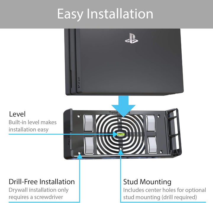 TotalMount 2524 Wandhalterung für Sony PlayStation 4 Pro Konsole mit Hitze Management und Sicherheit