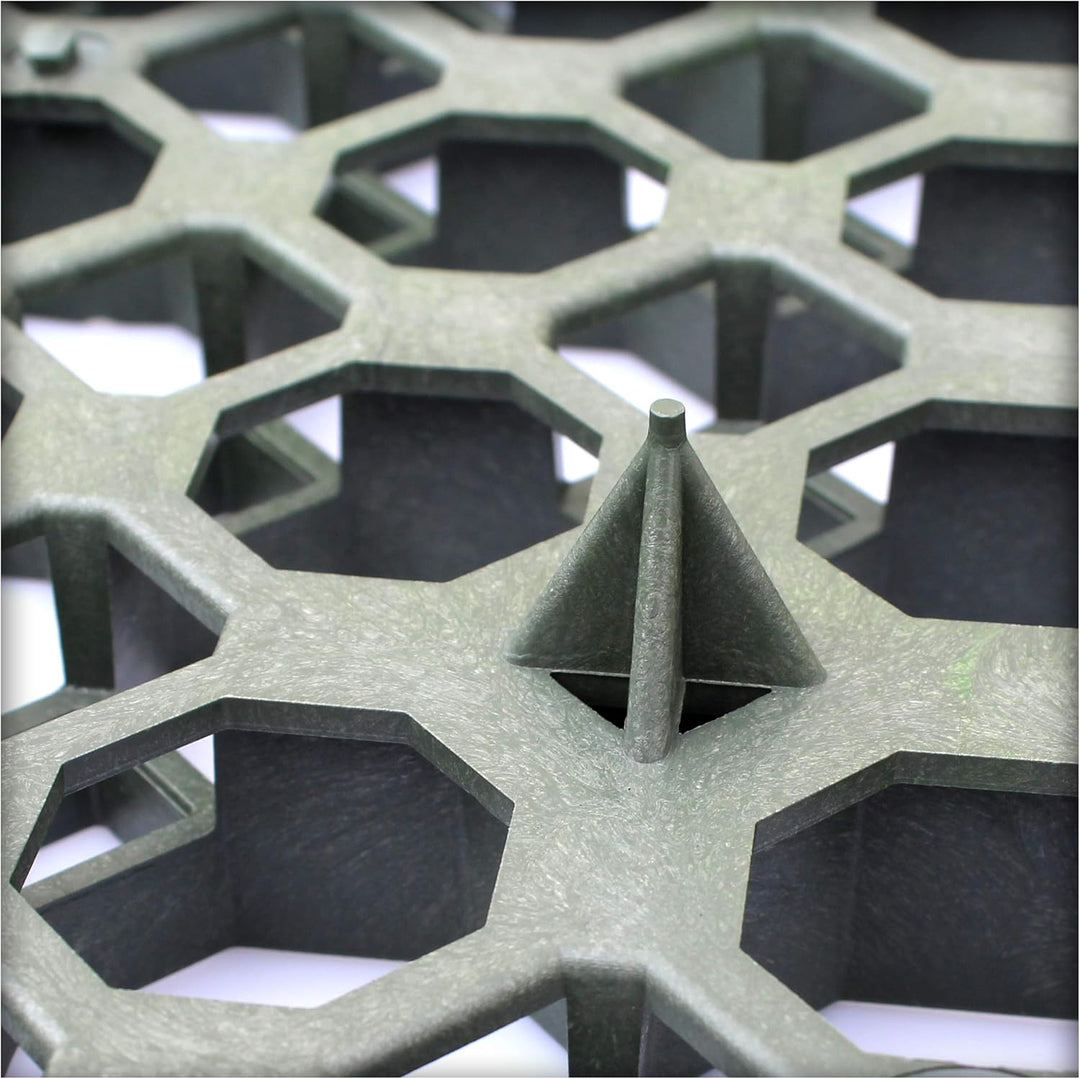 Kieskönig Rasengitter 49,2 x 49,2 x 3,7 cm Grün Rasengitterplatten Rasenwaben Rasenmatten mit Bodenk