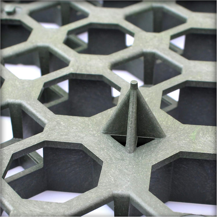 Kieskönig Rasengitter 49,2 x 49,2 x 3,7 cm Grün Rasengitterplatten Rasenwaben Rasenmatten mit Bodenk