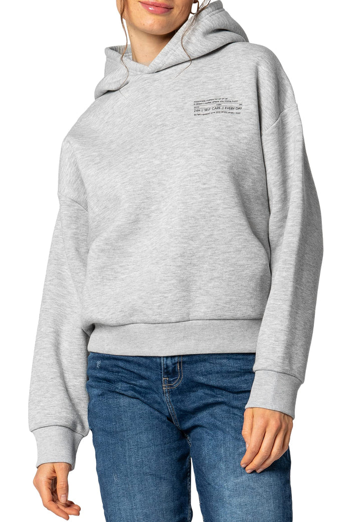 Sublevel Damen Basic Pullover Hoodie mit Mini-Print XS Light-grey, XS Light-grey