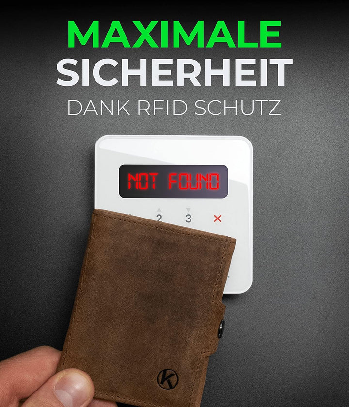Slim Wallet mit Münzfach &amp; RFID Schutz - Kartenetui - Mini Geldbörse für Herren &amp; Damen - Kreditkart