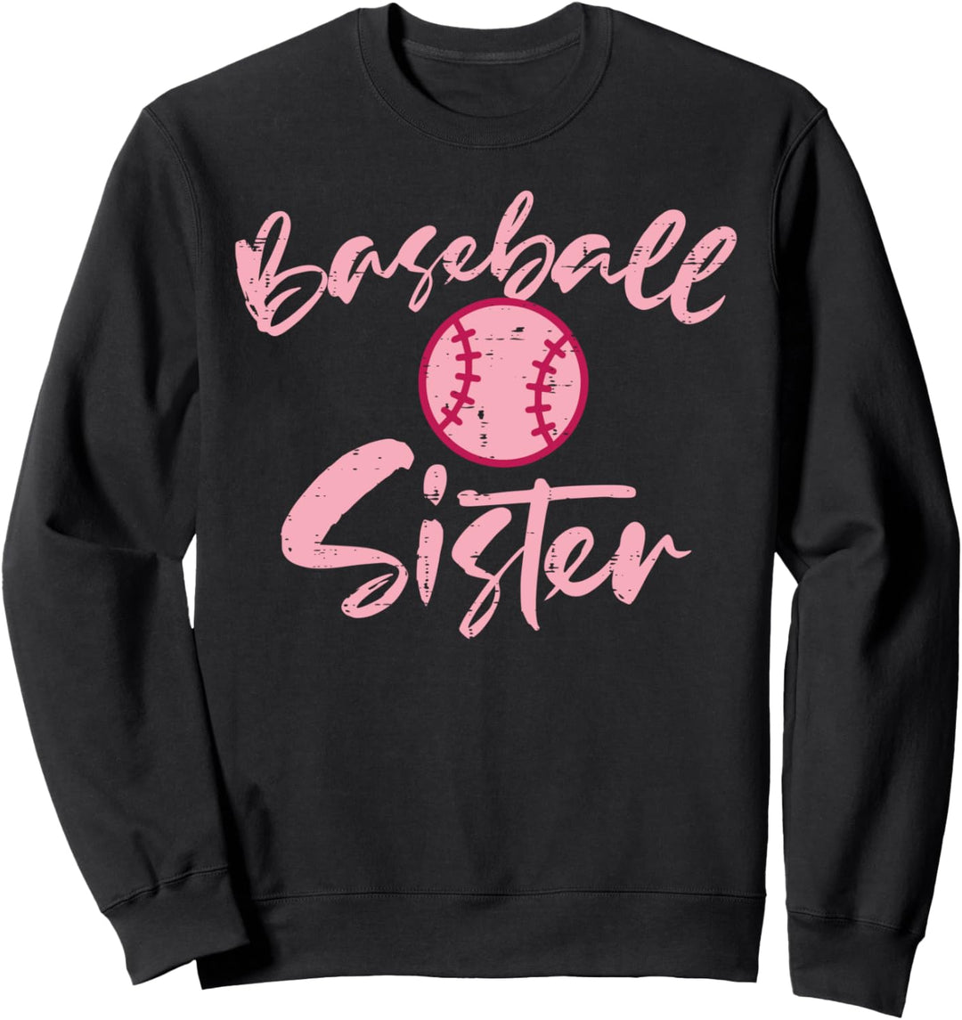 Pink Baseball Sister Cute Family Matching Sis Girls Women Sweatshirt