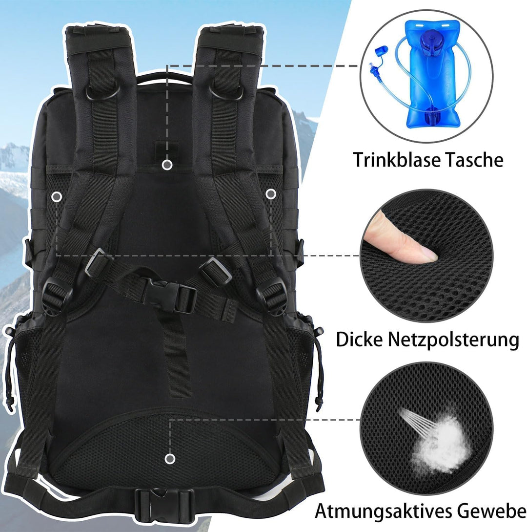 YOREPEK Grosser Militär Rucksack Herren, 40L Outdoor Armee Wasserdicht Taktischer Bundeswehr Rucksäc