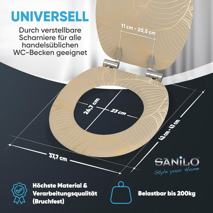 Sanilo WC Sitz mit Absenkautomatik, viele neue Toilettendeckel zur Auswahl, hochwertige Oberfläche,