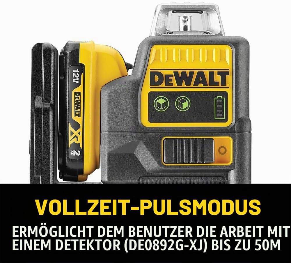 Dewalt 10,8 Volt 2x360° Linienlaser, Grün DCE0811D1G (Selbstnivellierend, horizontal &amp; vertikal, ink