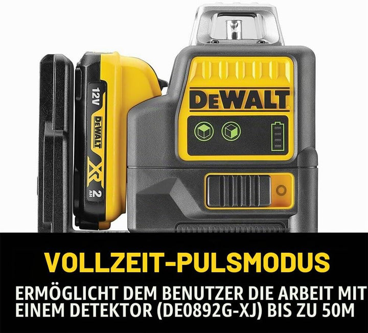 Dewalt 10,8 Volt 2x360° Linienlaser, Grün DCE0811D1G (Selbstnivellierend, horizontal &amp; vertikal, ink