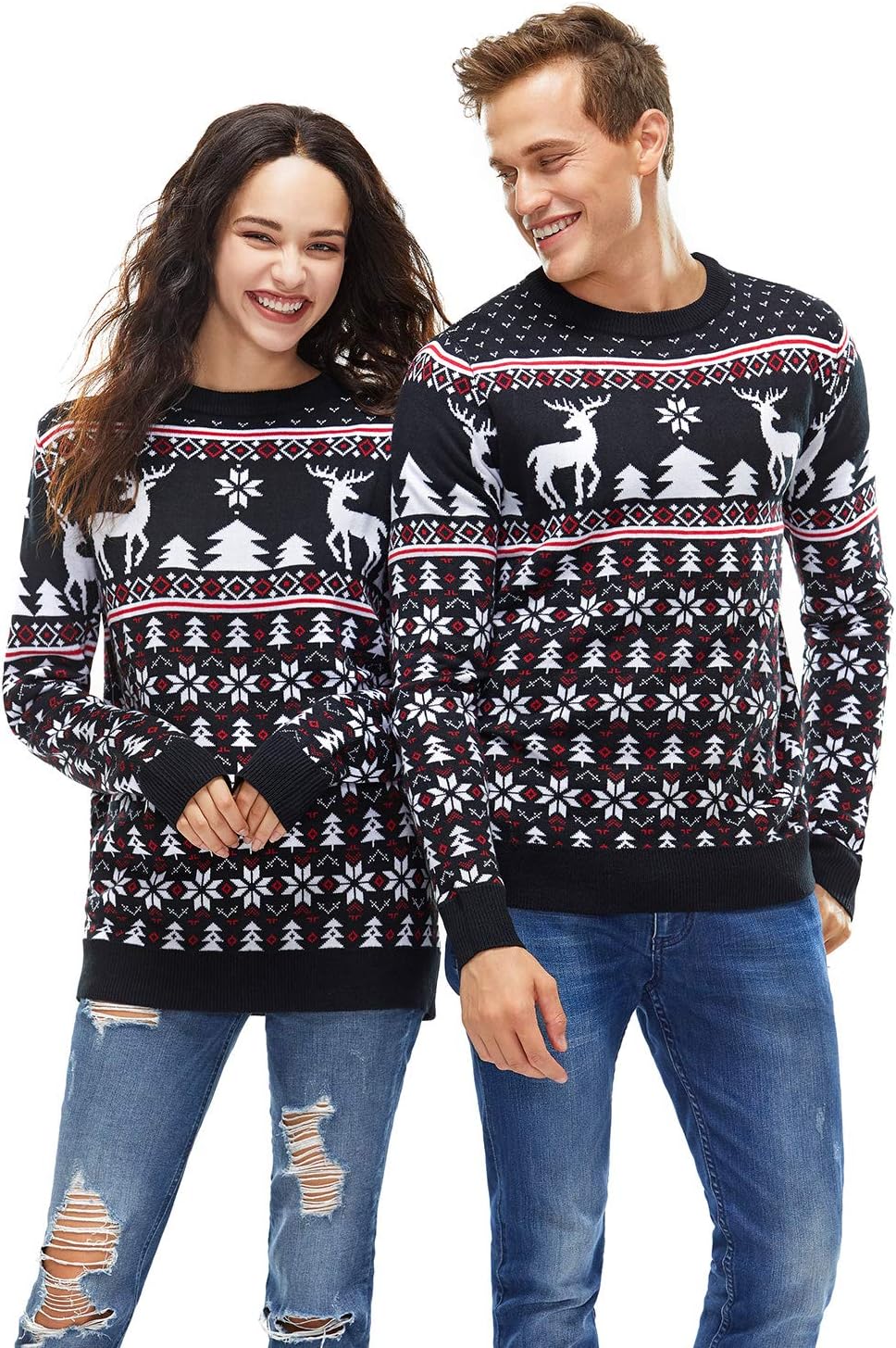 U LOOK UGLY TODAY Hässlicher Weihnachtspullover Herren Unisex Lustig Ugly Christmas Sweater Chunky G