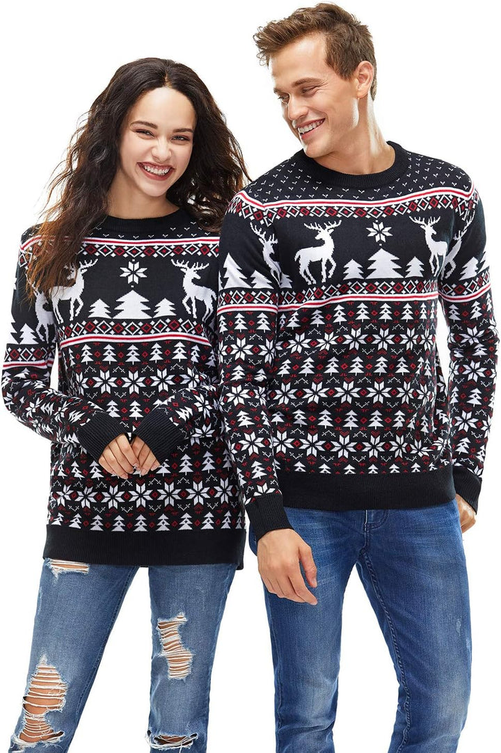 U LOOK UGLY TODAY Hässlicher Weihnachtspullover Herren Unisex Lustig Ugly Christmas Sweater Chunky G