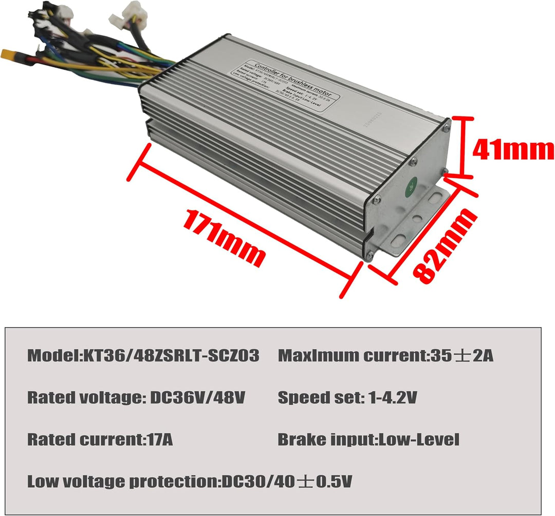 KT 35A 36V/48V Dual-Modus-E-Bike-Controller mit Rechteckwelle und LCD-Display, Unterstützt Sensorlos
