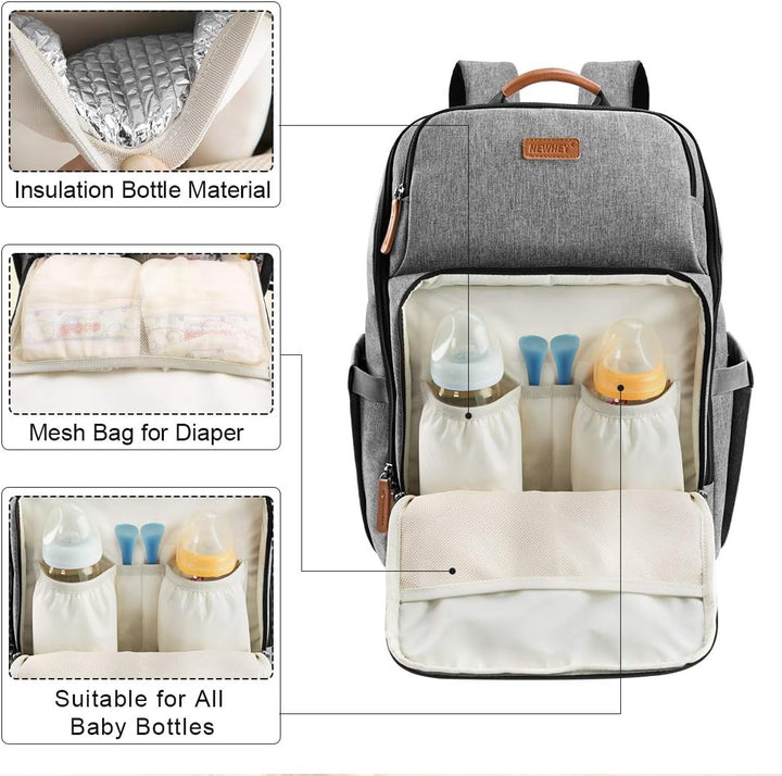 NEWHEY Wickelrucksack für Babys, wasserdicht, grosse Kapazität, Reisetasche, multifunktional, Rucksa
