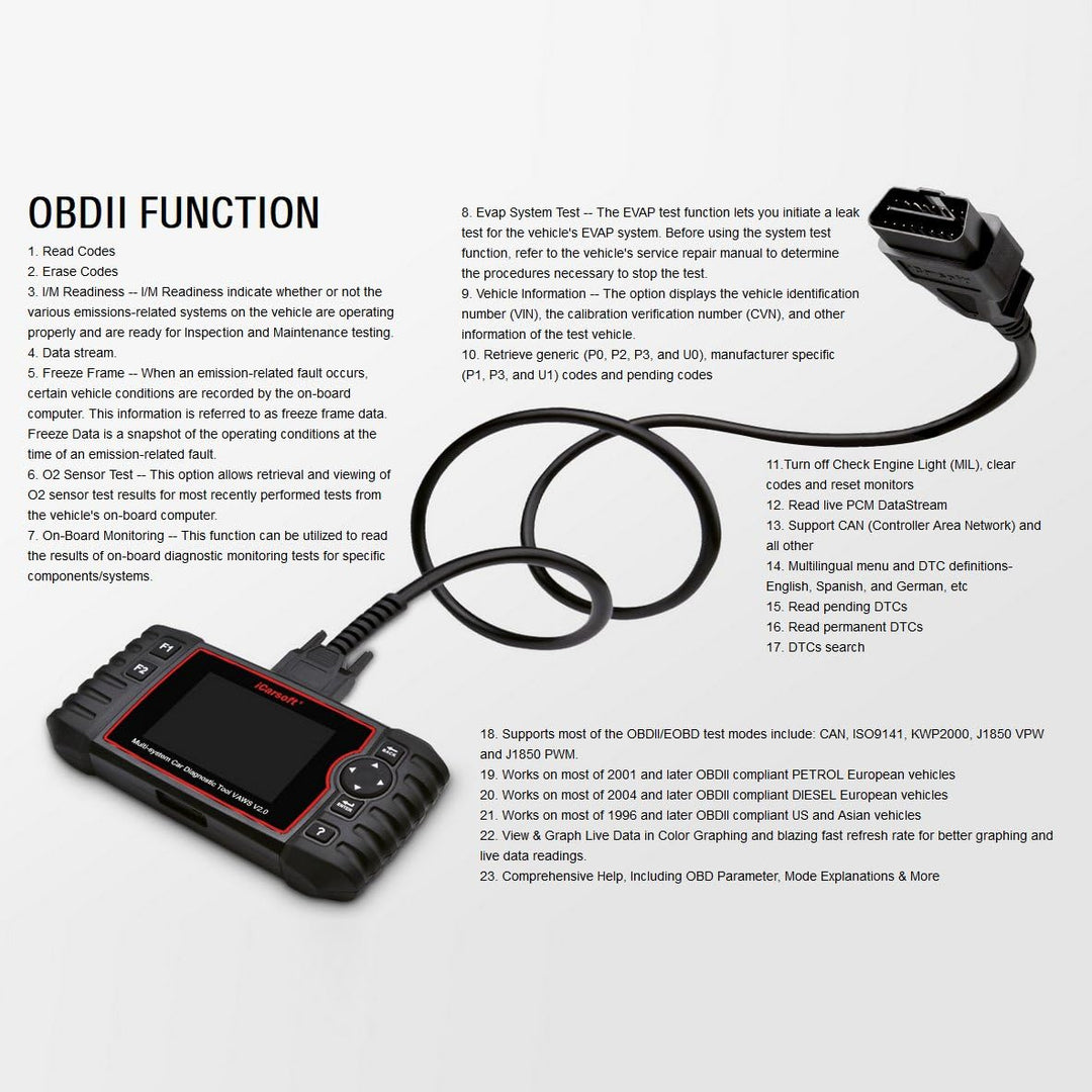 iCarsoft VAWS V2.0 Diagnosegerät