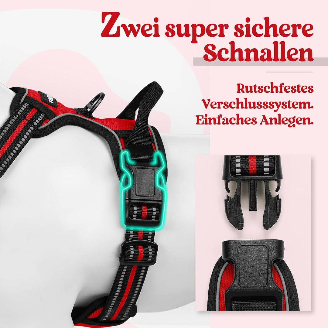 rabbitgoo Hundegeschirr Mittelgrosse Hunde, Anti Zug Geschirr mit Kontrolle, No Pull Verstellbar Hun