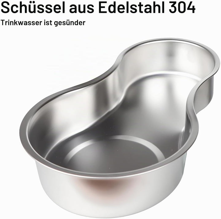 Sfozstra 7L Trinkbrunnen f. Hunde – Edelstahl, standsicher Schwarz 7L, Schwarz 7L
