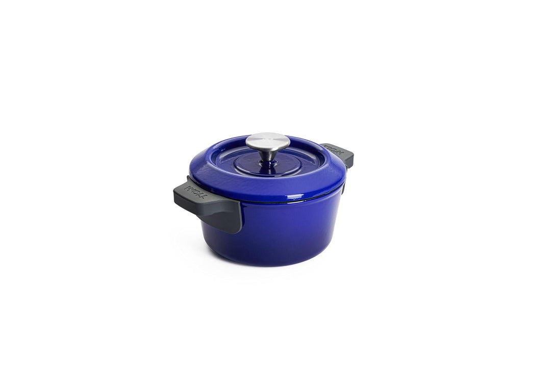 Woll Iron Gusstopf mit Deckel und Silikongriffen - Induktiv -, Ø 18 cm, 9 cm hoch, 1,8l - Geeignet f