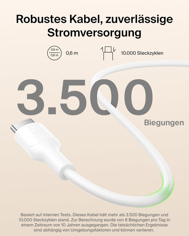 Belkin BoostCharge 5000mAh Magnetische Power Bank mit Ständer – Weiss | 5K Qi2 Kabelloses Ladegerät,