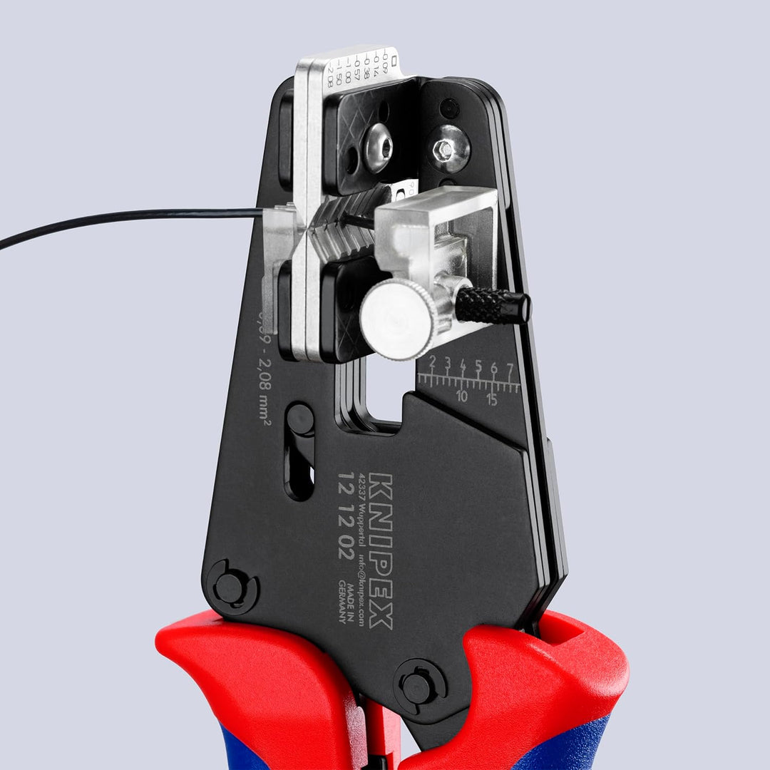 Knipex Präzisions-Abisolierzange mit Formmessern brüniert, mit Mehrkomponenten-Hüllen 195 mm 12 12 0