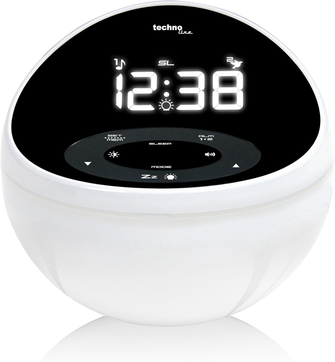 Technoline, WT 500 Premium-Radiowecker, weiss-schwarz, 14,5 x 14,5 x 12,5 cm