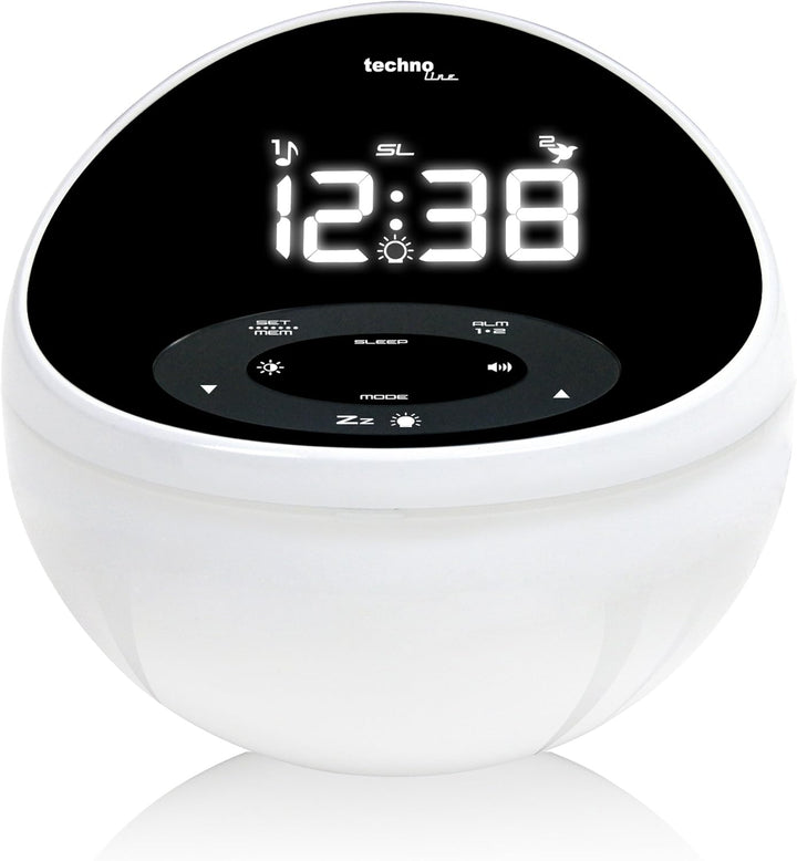 Technoline, WT 500 Premium-Radiowecker, weiss-schwarz, 14,5 x 14,5 x 12,5 cm
